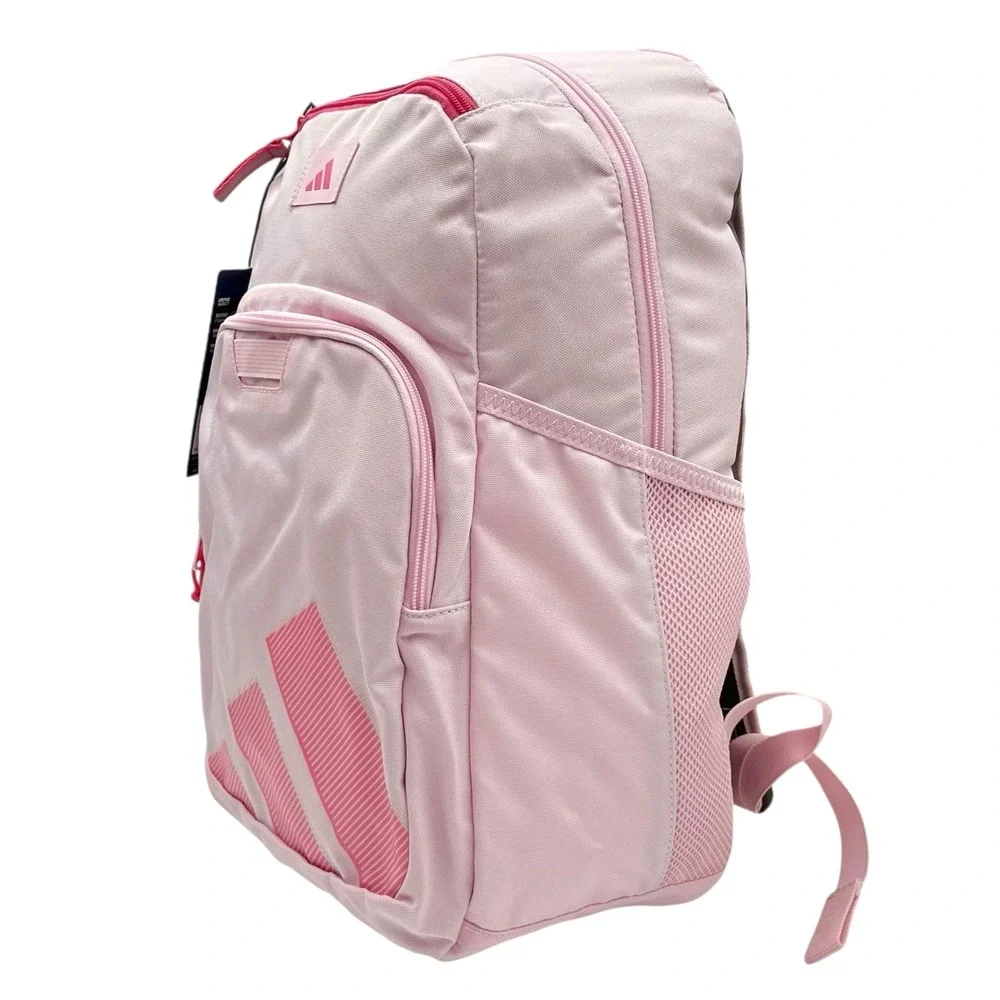 Adidas Girls School Midway Backpack Clear Pink Fits 15" Laptop 18X16X7 - Picture 3 of 12